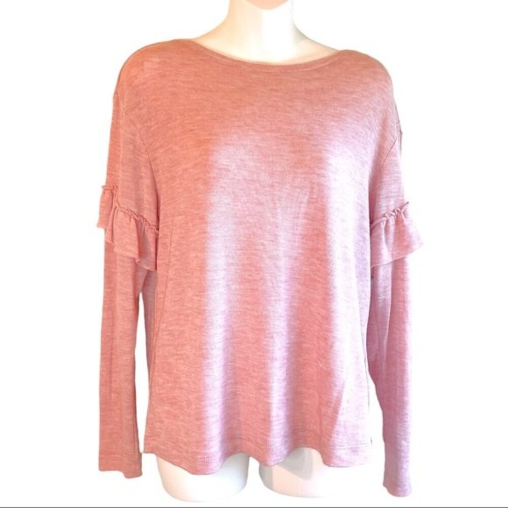 Philosophy Republic Clothing Pink Ruffle Long Sleeved Shirt Size Small